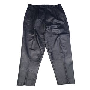 Vintage MAN ALIVE Men's 38X30 Black 100% Leather Biker Motorcycle Lined Pants